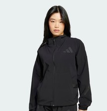 NWT Women's Adidas Z.N.E. Full Zip Woven Bomber Track Top - XS - Black