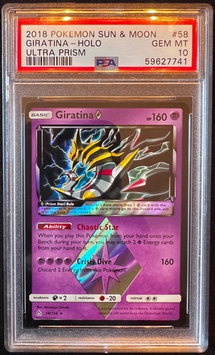 2018 Giratina ULTRA PRISM STAR - Pokemon Sun & Moon - #58 GIRATINA-HOLO PSA 10