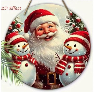 Holzschild Weihnachten Winter Nikolaus Schneemann Santa snowman