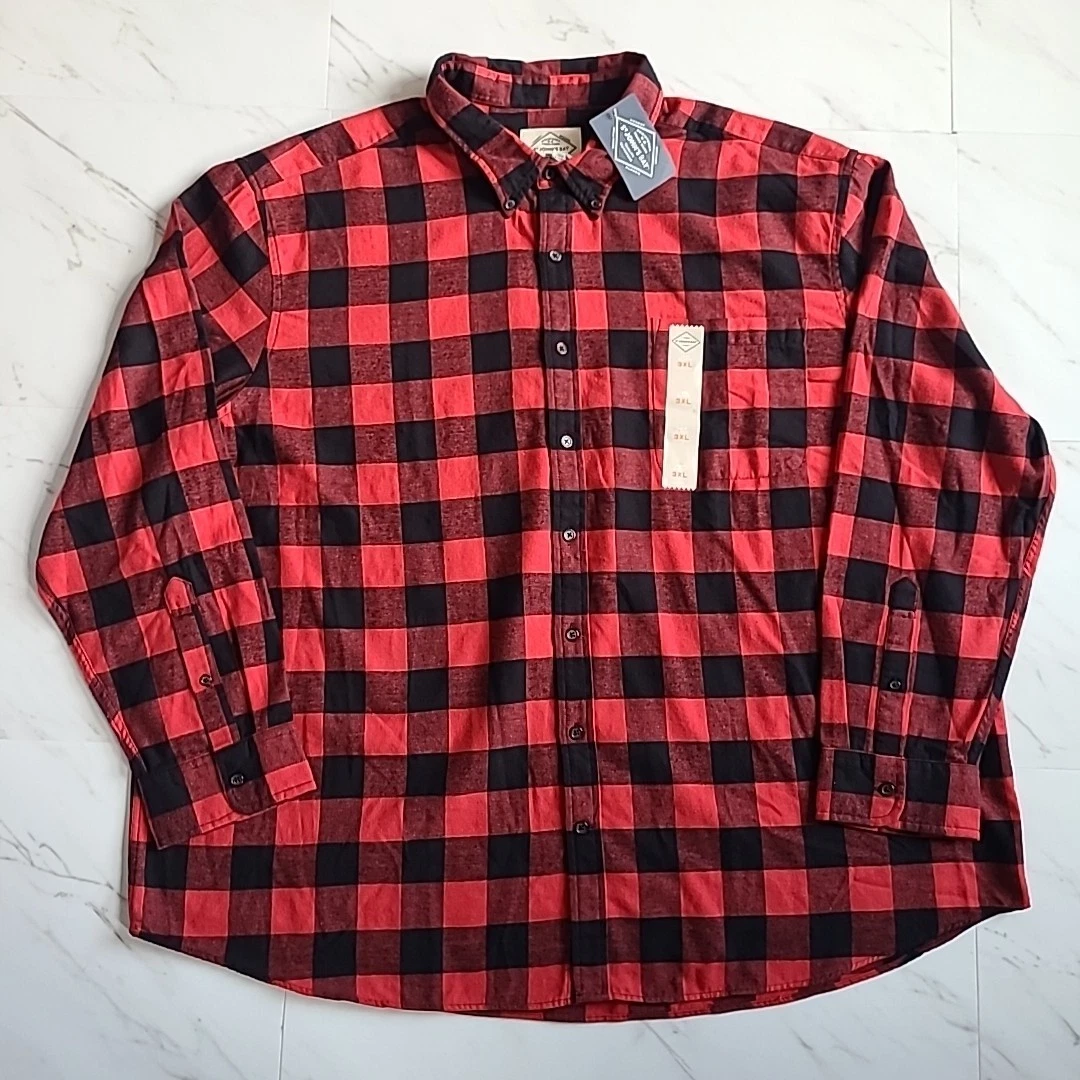 Chemise Flanelle St. John’s Bay Signature 3XLT – Neuve Avec étiquettes, Carreaux Bleu