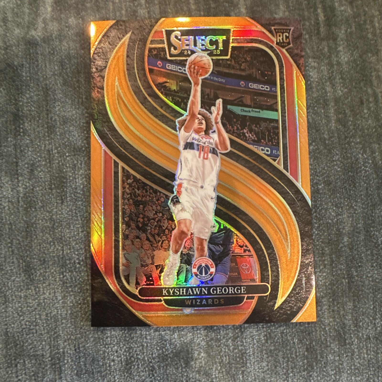 2024-25 Panini Select - Premier Level Kyshawn George #177 Orange Prizm /65 (RC) 