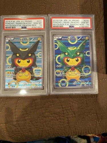 PSA 10 Poncho Wearing Pikachu Rayquaza 231/XY-P 2016 Pokemon Card Japanese