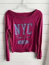 Aeropostale NYC 87 Hot Pink Long Sleeve Top Size Small 0236