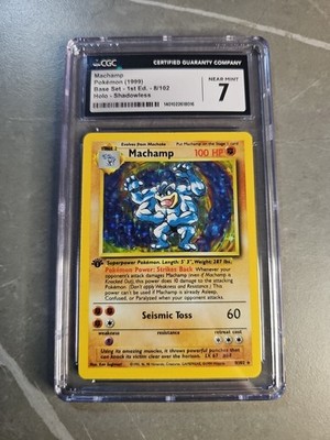 Pokemon 1999 Machamp Holo Shadowless CGC 7