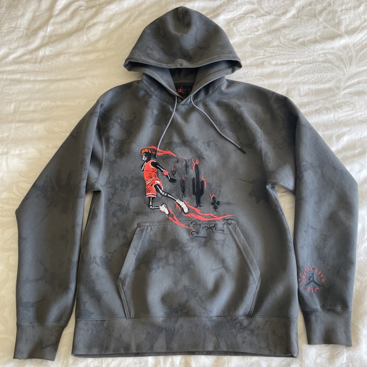 Travis Scott Jordan Washed Suede Hoodie Grey UK
