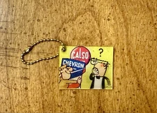 VINTAGE 1950s Calso to Chevron Oil & Gas Station Vari-Vie Flicker Key Chain