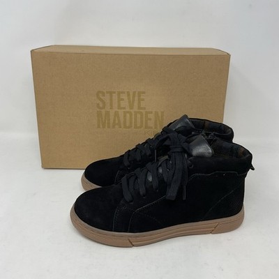 Steve Madden Kids Black High-Top Sneakers for Boys Size 13