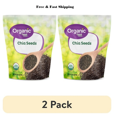 #ad #ad Great Value Organic Chia Seeds 32 oz each USDA Organic Gluten Free pack of 2 $15.89