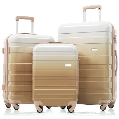 3Pcs ABS+PC Hardshell Luggage Set Spinner Suitcase TSA Lock 20''/24''/28'' Hardside