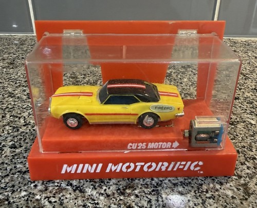RARE 1969 Ideal Motorized Pontiac Firebird Mini Motorific Slot Car: original box