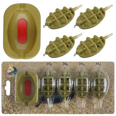 Carp Fishing Method Feeder Set, 4 Inline Method Feeders with 1 Quick Release ...