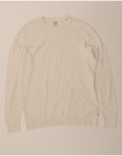JACK  JONES Mens Crew Neck Jumper Sweater XL Off White Cotton DK13