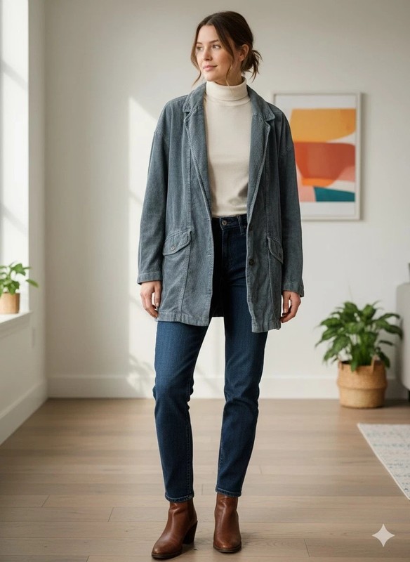 Women's Anthropologie Pilcro Washed Corduroy Blazer Jacket - Size Small - EUC