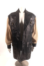 Christian Dior Boutique Vintage Womens Leather Jacket Navy blue Sz 38 M 4-6 RARE