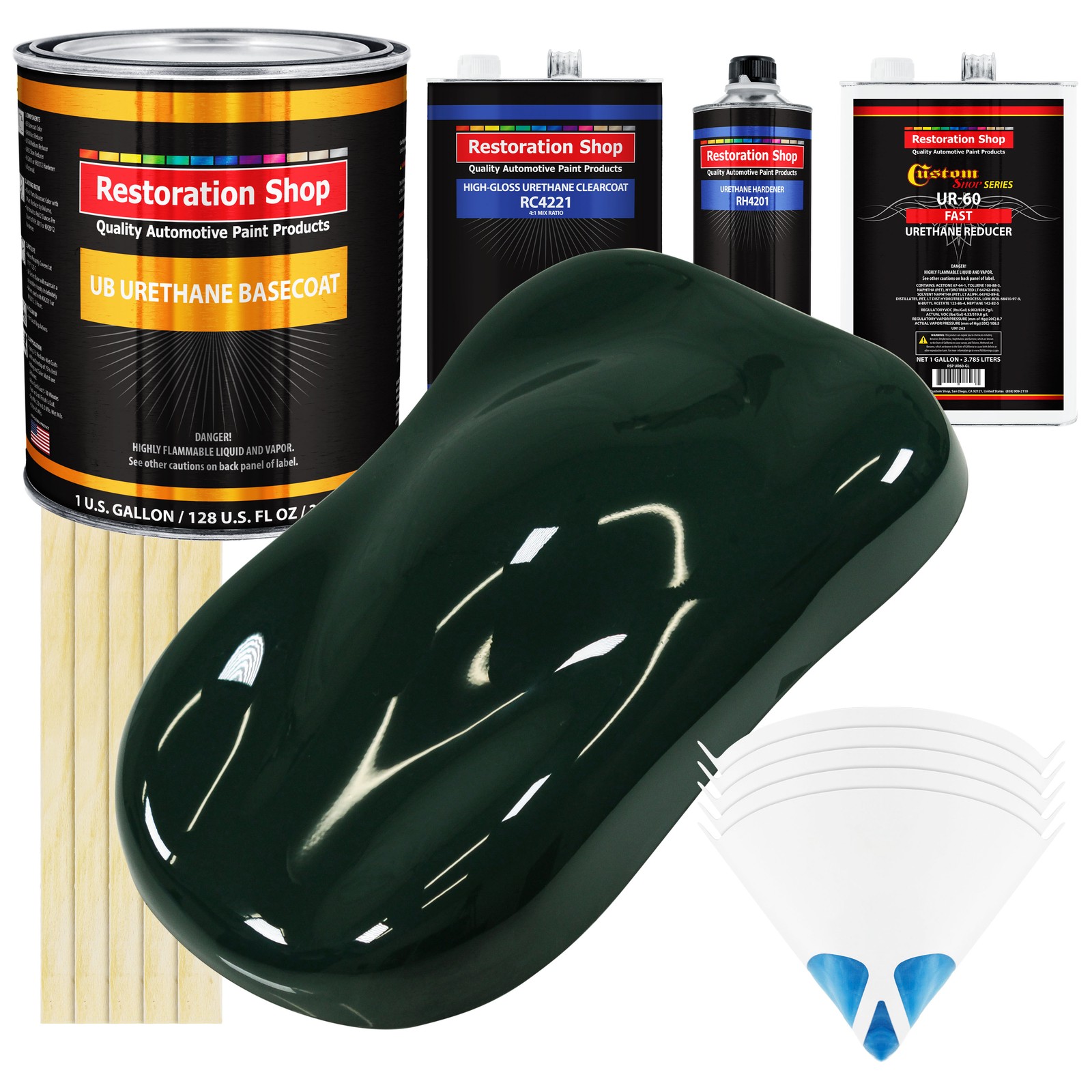 British Racing Green Gallon Urethane Basecoat Clearcoat Auto Paint Fast Kit