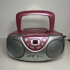 Sylvania SRCD243M Portable CD Player - AM/FM Radio - Boombox Pink - Tested/Works