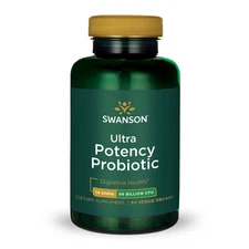 Swanson Ultra Potency Probiotic Vegetable Capsules, 66 Billion Cfu, 60 Count