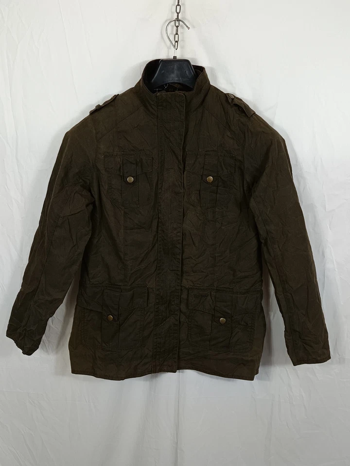 BARBOUR DEFENCE Wax Jacket Giubbotto CERATO Giacca Tg Uk: 12 - Italia: 44 Donna - Immagine 2 di 4