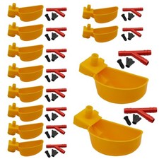 12 PCS Yellow Quail Water Cups Pigeon Automatic Bird Waterer Cage Hang Bowl