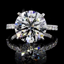 14k White Gold 5.50Ct IGI Certified Round Diamond Engagement Ring Women’s Size 7