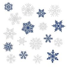 18Pcs Christmas Snowflake Refrigerator Magnets Silver Blue Fridge Magnetic