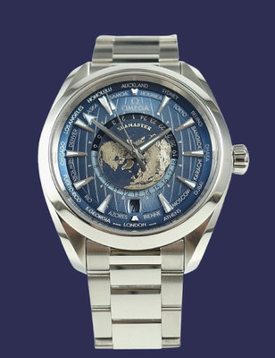 Omega Seamaster Aqua Terra Worldtimer Summer Blue 220.10.43.22.03.002 Box & Pap.