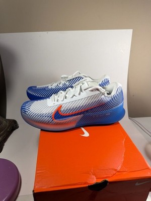 NikeCourt Air Zoom Vapor 11 HC White Hyper Crimson Royal Tennis Shoes