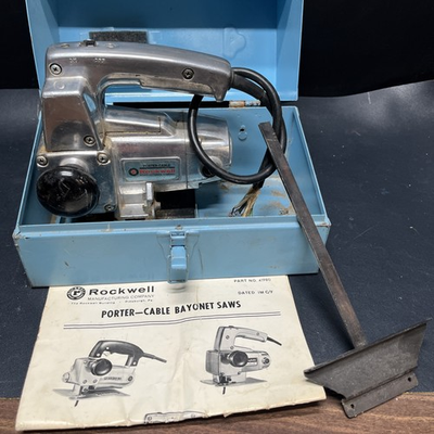 #ad Vintage Rockwell Tools Porter Cable Bayonet Saw Model 300 Parts Or Repair Only $30.00
