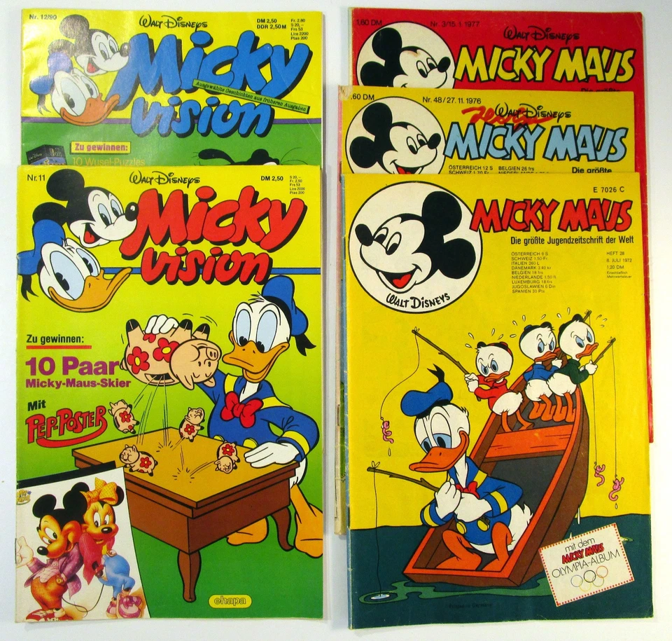 Konvolut von 5 Comic Heften Micky Vision,Micky Maus 1972-1990 Set 1 Ehapa Verlag - Bild 1 von 1