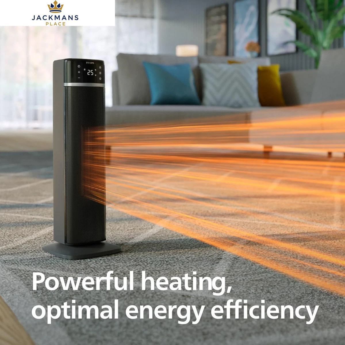 Philips Turm-Heizlüfter 5000 Series, 2000W, 60° Schwarz & Dunkelgrau
