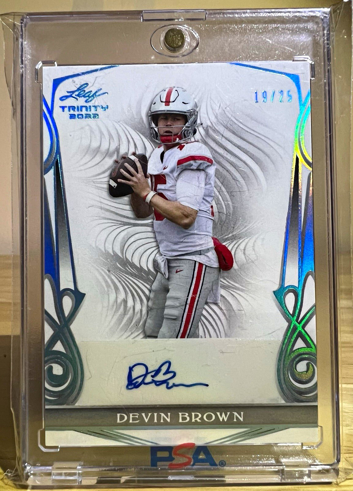 2023 Leaf Trinity Devin Brown RC Auto White Platinum Spectrum /25 #BA-DB1