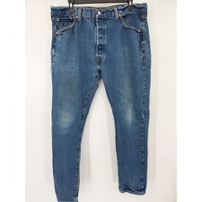 Levi's 501 Original Fit Jeans Men 36x30 Medium Wash Blue Button Fly Denim Pants