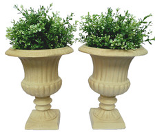 2er Set Pokal Amphore Kratervase Pflanztopf Blumentopf Blumenk&uuml;bel Antik CA62-b
