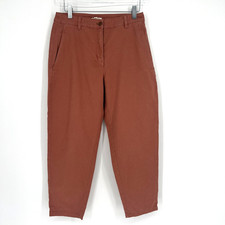Eileen Fisher Pants Womens 4P Red Organic Cotton Hemp Natural Ankle Boho Coastal