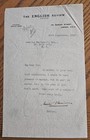 Austin Harrison rare signed vintage 1920 letter, "The English Review" Editor — photo 1