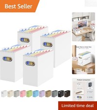 Eco-Friendly Letter Size File Organizer Box - 4 Packs, Space-Saving Stylish