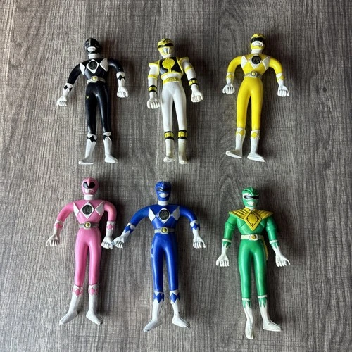 Vtg 1994 Mighty Morphin Power Rangers Bendy Bend Em' Bendable Figure Lot of 6