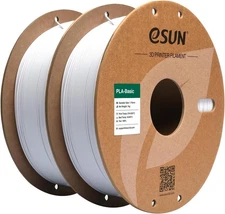 eSUN PLA Basic Filament ‎PLA 1.75mm - 2KG (2 Spool), Cw2-cold White 