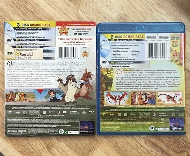 Disney Winnie the Pooh (Blu-ray/DVD Set) w/slipcover OOP & Tigger Movie Bluray - Image 2 of 4