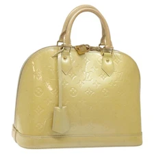 LOUIS VUITTON Monogram Vernis Alma PM Hand Bag Broncorail M91445 LV Auth bs25326