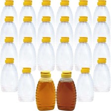 Easy Squeeze 24Pk 12Oz Empty Honey Bottles. BPA-Food Safe PET Plastic Honey