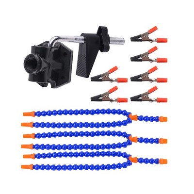 6-Arm Flexible Soldering Iron Stand Magnifier Welding Holder For PCB Board d