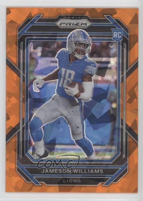 2022 Panini Prizm Rookies Orange Ice Prizm Jameson Williams #311 Rookie RC qf4