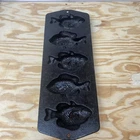 Lodge 5PP2 Cast Iron Fish Mold Pan Bluegill Cornbread Hushpuppies VINTAGE