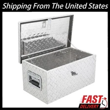 20'' Aluminum Diamond Plate Tool Box with Lock and Keys, Heavy Duty Waterproof