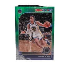 2019 Jordan Poole NBA hoops premium stock green refractor rookie card