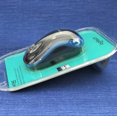 Logitech Funk Maus + Nano USB Empfänger für Links und Rechtshänder schwarz/blau