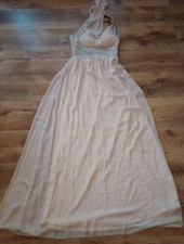 Ladies Used AX PARIS  Size 12 Beige Sequin Long Gown