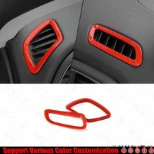 For Jeep Renegade 2015-2023 Bright Red  Dashboard L&R Air Outlet Vent Trim 2PCS