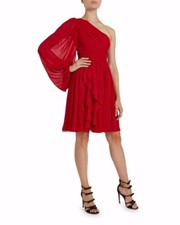 Custom Made To Order One-Shoulder Asymmetric Shirred Party Dress plus1x-10x Y909